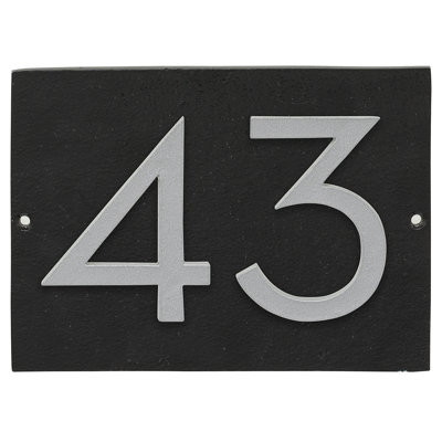 Plaque d’adresse murale sur 1 ligne flottante