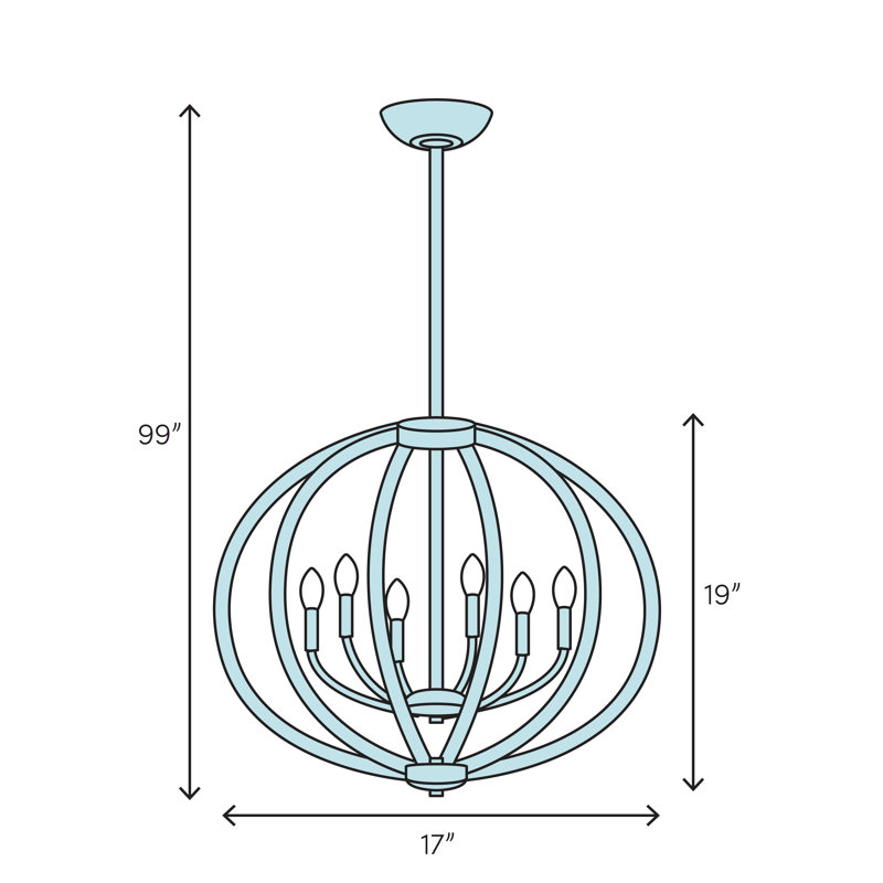 Lustre en forme de globe à 5 lumières Dreiling, Acier d'argent d'antan