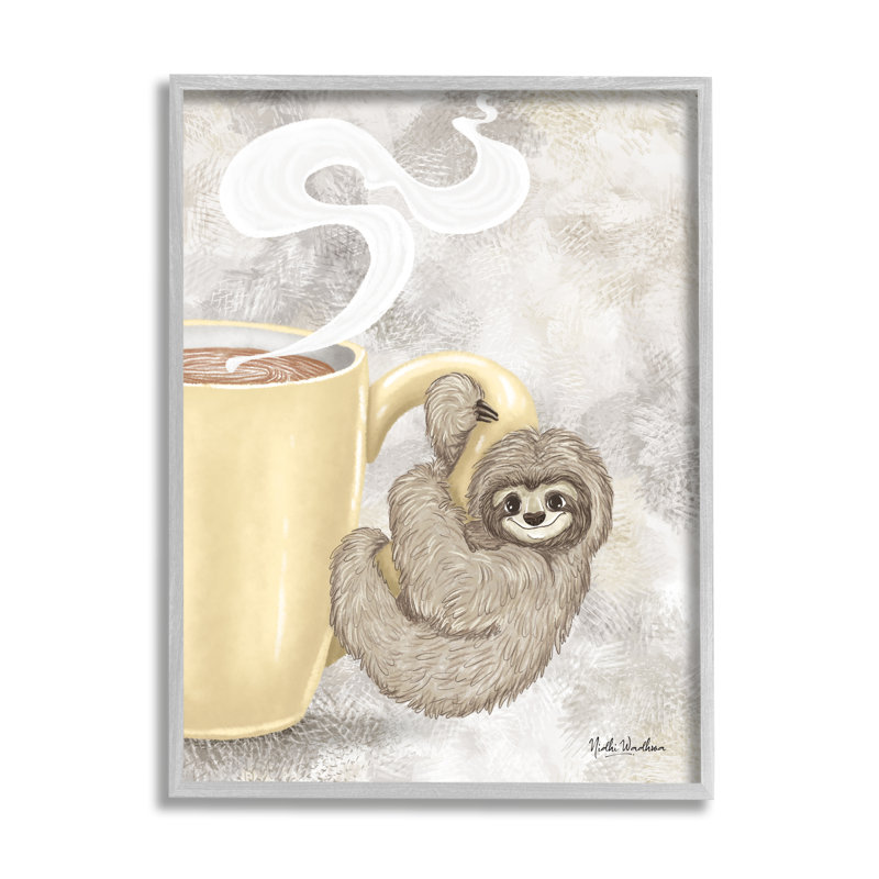 Bungalow Rose paresseux sur une tasse à café, art giclée par Nidhi Wadhwa, H 30 po x l 24 po x P 1,5 po