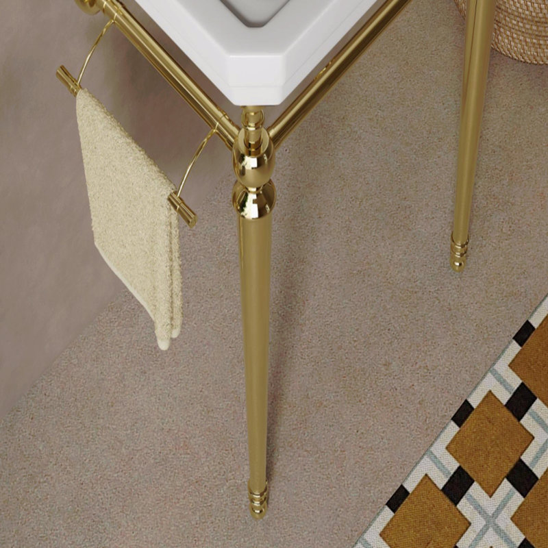 Pied de meuble-lavabo autoportant 23 po seulement, sans lavabo, couleur dorée