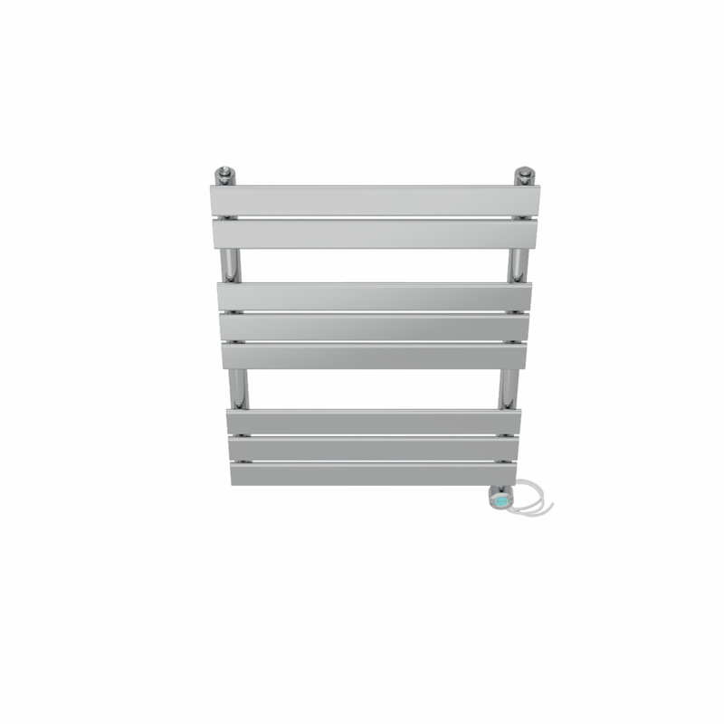 Flat Panel Towel Rail Heated Towel Rails, 80cm H x 60cm W x 6.2cm D, Chrome