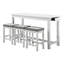 Ensemble de salle à manger à hauteur de comptoir 4 pièces avec table à hauteur de comptoir blanche et tiroir avec ports USB intégrés et 3 tabourets-1050182518