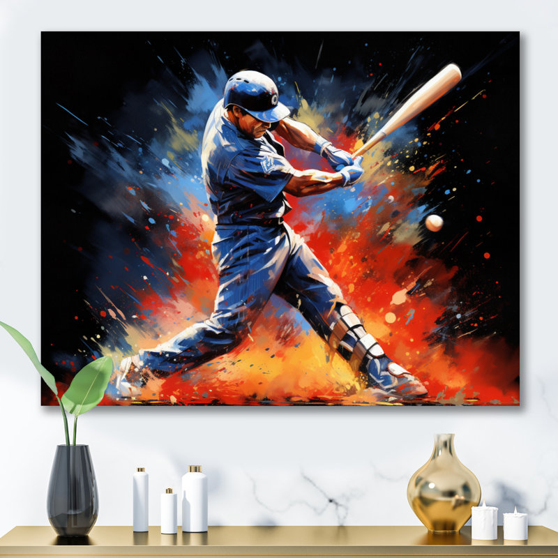 Baseball Swing Of Emotion II - impressions sur toile, H 30 po x l 40 po x P 1,5 po, Toile tendue