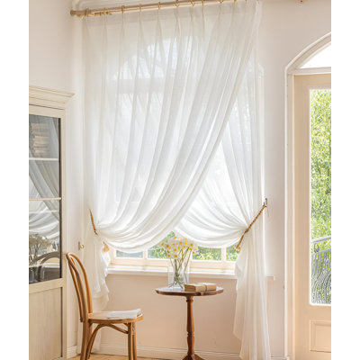 Japanese Linen Sheer Curtains - Light Filtering & Non-See-Through, Literary Homestay Style For Living Room, Balcony, Bedroom & Study