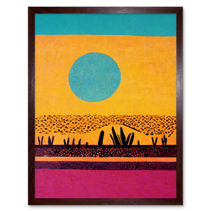 Desert Oasis Modern Pop Art Surreal - Rectangle Print, Brown Framed Unframed, 43cm H x 33cm W x 2cm D