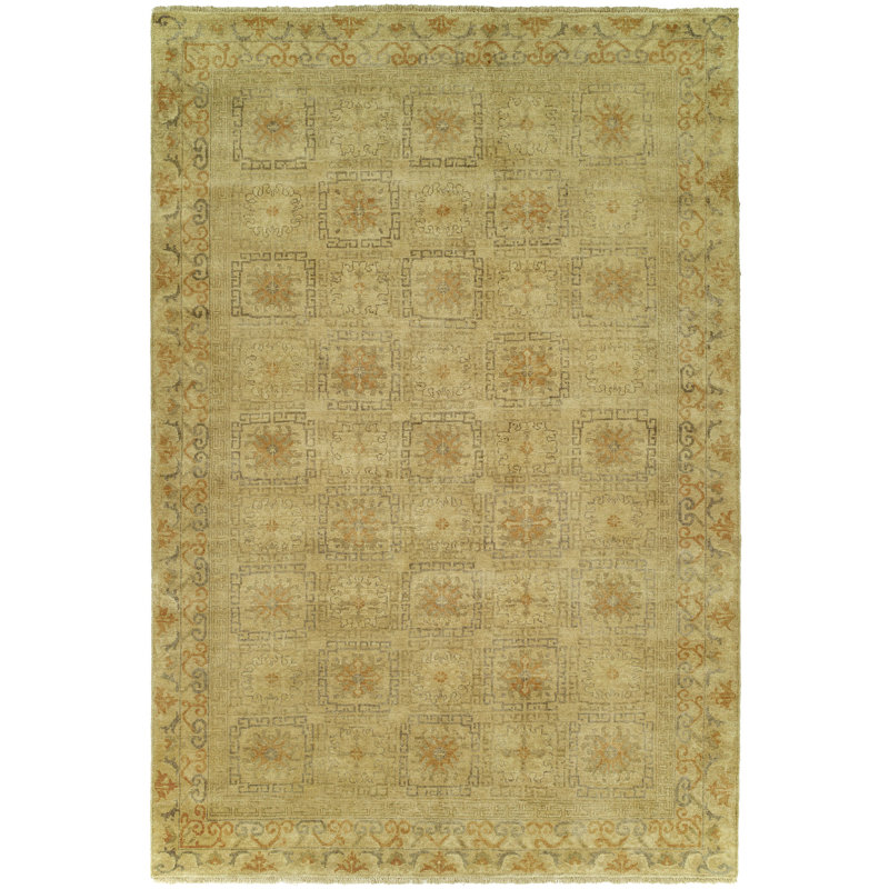 Tapis oriental en laine noué à la main Oriental, Rectangle 4 pi x 6 pi