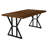 63" Rectangular Dining Table for 4-6, MDF Top Kitchen & Dining Table with Metal Base, Rustic Brown