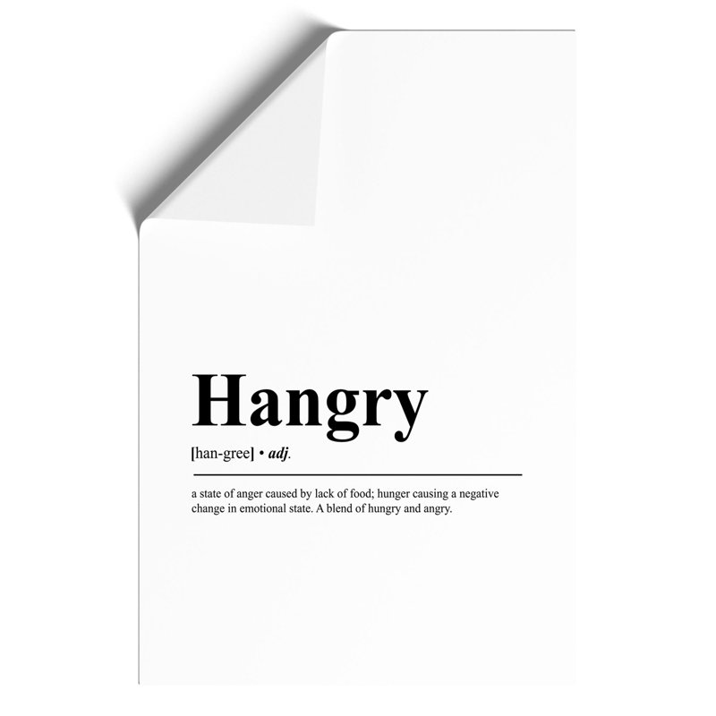 Hangry - Frameless Print, 42cm H x 30cm W x 0.1cm D