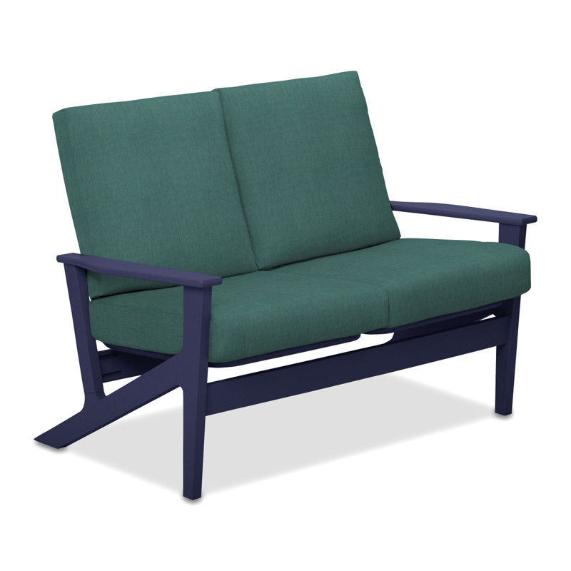 Chrisa 51.5'' Wide Loveseat with Cushions, Cast Breeze Sunbrella® Plainweave, Warm Gray