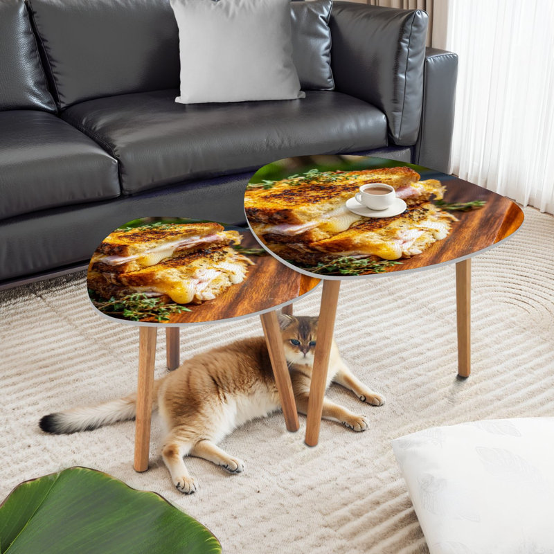 Ensemble de 2 tables basses gigognes Triangle