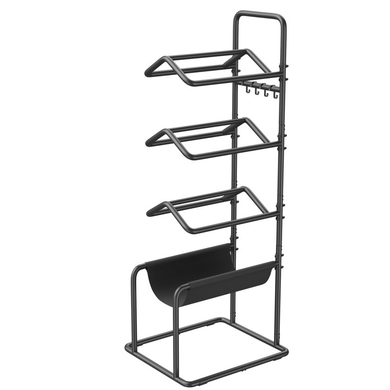 Saddle Rack, 2-Tier Saddle Rack Stand with Locking Wheels, Mobile Horse Saddle & Tack Storage with Tool Basket for Stable