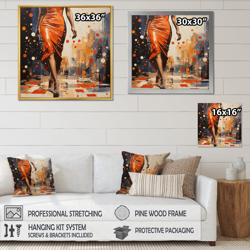 Fashion Step into Style I - Imprimé, Cadre simple noir, H 30 po x l 30 po x P 1 po