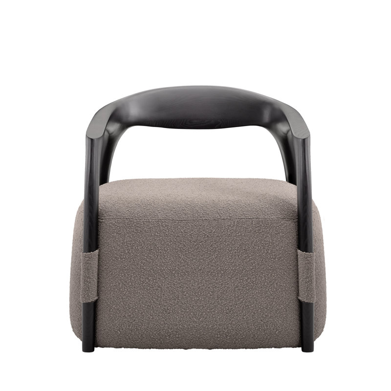Upholstered Fabric Armchair, Grey, Black
