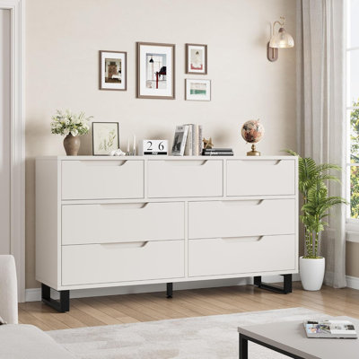 Dresser for Bedroom, Freestanding Horizontal Drawer with Storage, Wooden Closet Chest Storage by Ebern Designs