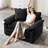 Chenille Oversized Accent Armchair With Ottoman-990228613