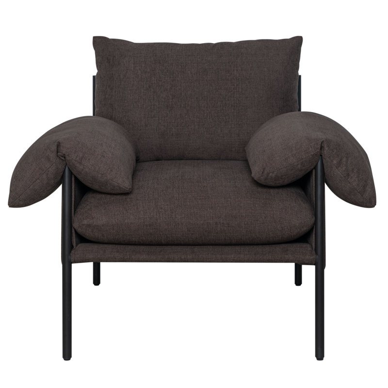 Chaise d'appoint en tissu avec finition Guyatri, Polyester noir