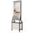 Rotating Jewellery Armoire & Makeup Mirror Cabinet with 2 Drawers, Handcrafted White Finish, Spacious Storage Solution