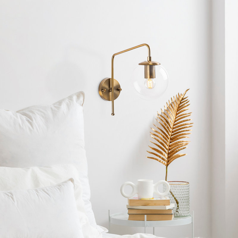 Vintage Wall Lamp, Copper Metal Body with Glass Cap, 11.8 x 12.6 x 12.6 inches | E14 Socket, Max 40W Bulb (Not Included) | Modern Scandinavian Design, Perfect for Hotels & Home Decor