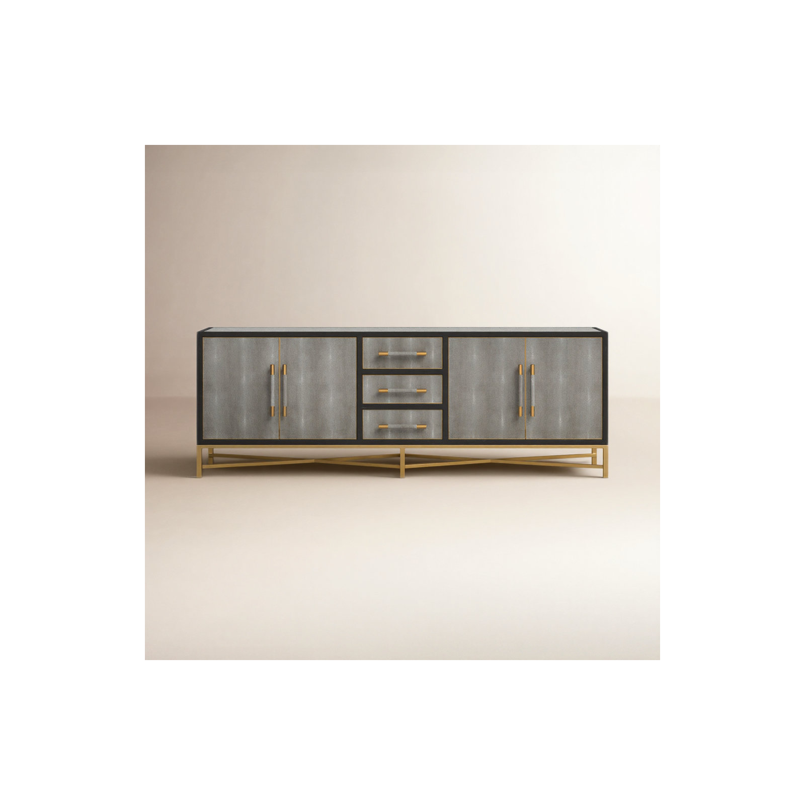 Meera 100" Sideboard, Gray/Gold
