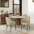 Fauteuil de salle à manger rembourré en tissu moderne avec pieds en métal et dossier ergonomique