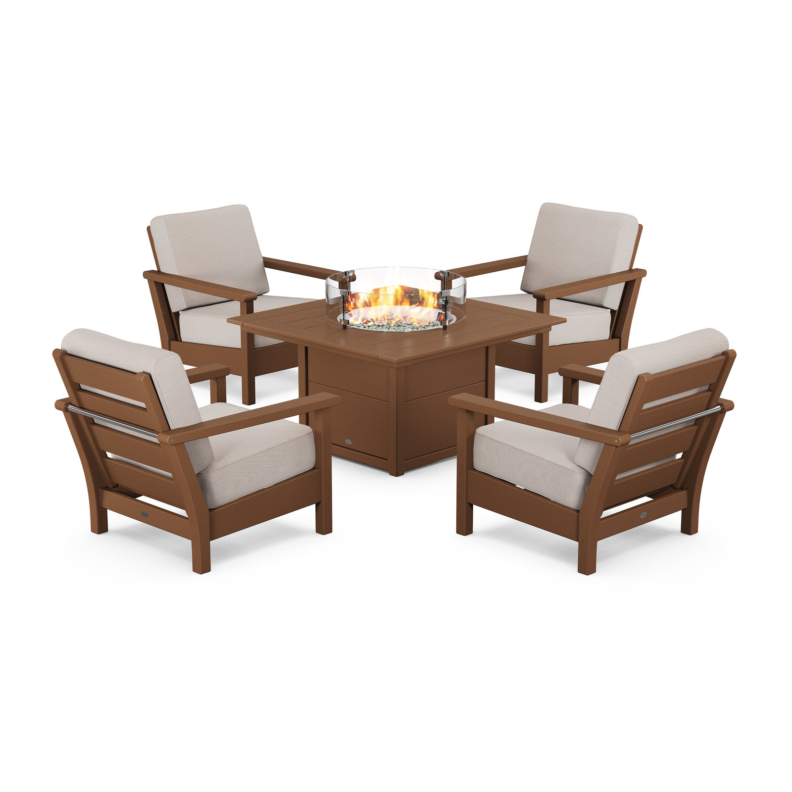 POLYWOOD® Harbour 4-Person Patio Seating Group, Dune Burlap Revolution®