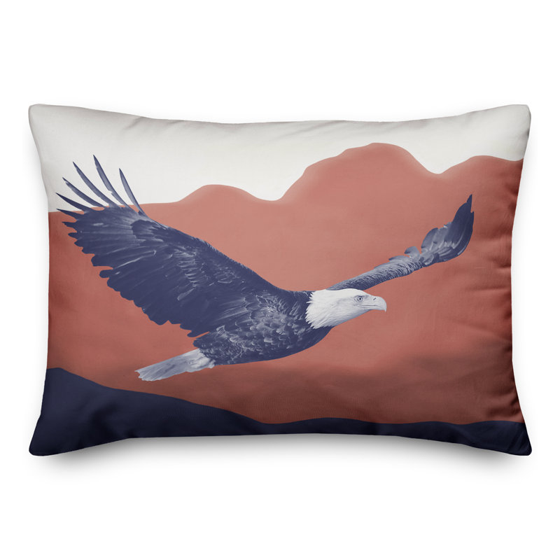 Patriotic Red White and Blue Polyester Throw Pillow