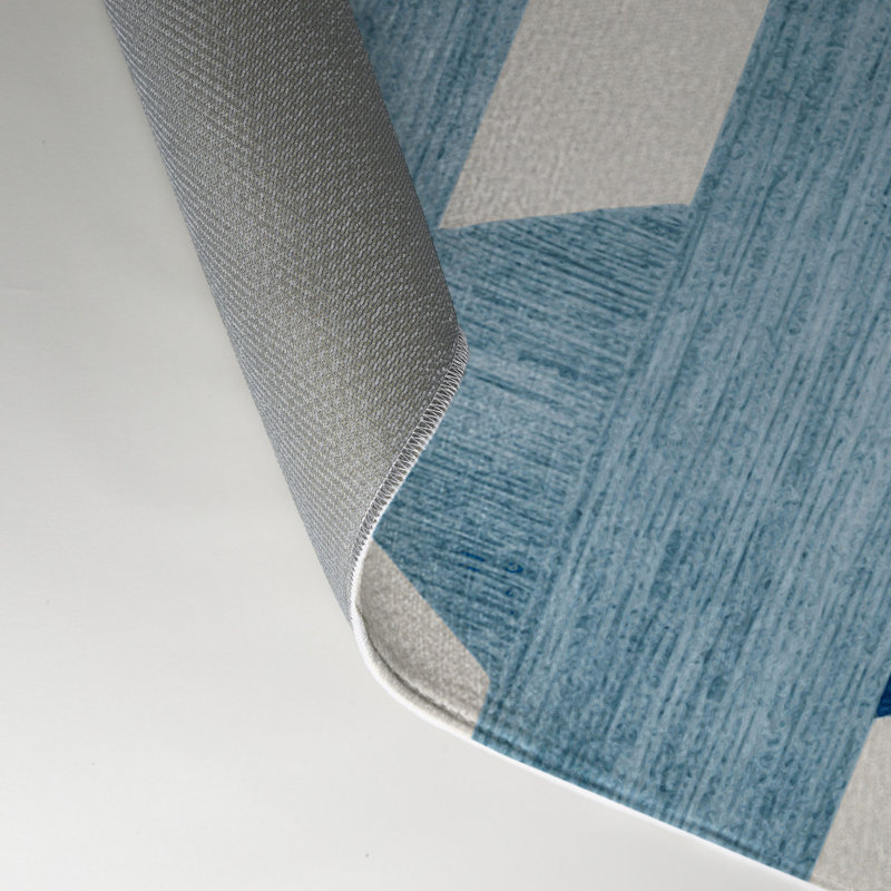 Tapis d'intérieur et d'extérieur à carreaux bleu, Rectangle 5 pi x 7 pi