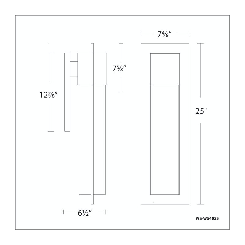 Mist 1 - Light LED Outdoor Armed Sconce, Black, 25" H x 7.5" W x 6.5" D