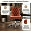 Chaise de bureau moderne en chenille capitonnée avec base en métal chromé, pivotant à 360 degrés-133599479-133599480