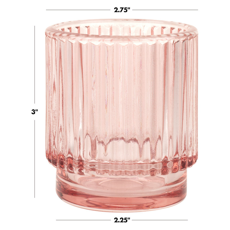Porte-votive de table en verre, Rosé