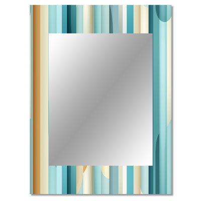 Sewickley Zen Tranquility Striped Pattern - striped  Unique Mirror, Striped, Abstract Large Wall Mirror, Printed Metal Art