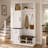 Ahn 86.6" Hall Tree With 5 Hooks, Storage Drawers & Shoe Bench