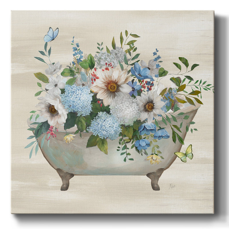 Toile tendue Blooming Bath II-Gallery, H 32 po x l 32 po x P 1,5 po