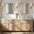 Modern Rectangular Bathroom Vanity Mirror with Beveled Edges | Stainless Steel Frame-84834383-87041947