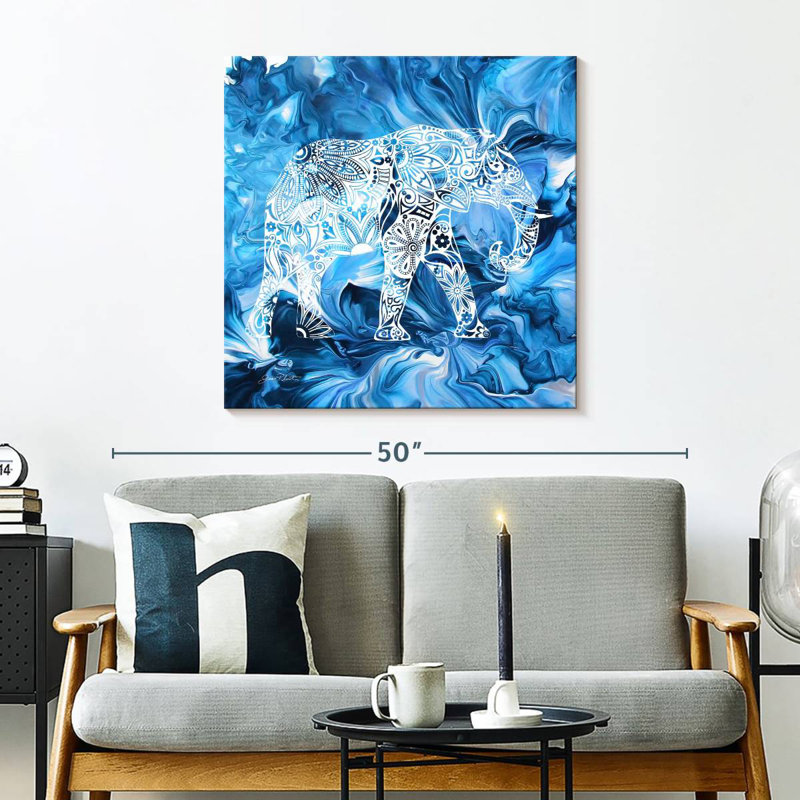 Brampt Vibrant Abstract Elephant, 30" H x 30" W