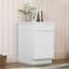 Armoire de base à porte simple en bois massif blanc Shaker pour rangement dans la salle de bain et la cuisine, l 15 po x H 34,5 po x P 24 po, tablettes réglables, construction robuste, assemblage simple, charnières étanches et à fermeture en douceur,