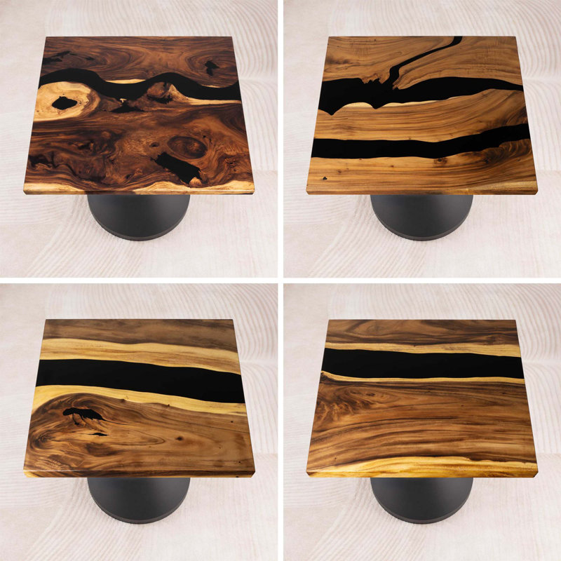 Square Handmade Epoxy Coffee Table 41", 16" H x 41" L x 41" W