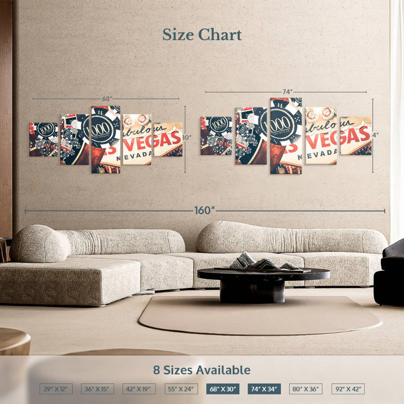 Las Vegas Casino, 30" H x 68" W