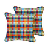 New Sunbrella 2023 Plaid Sunbrella® Indoor/Outdoor Throw Pillow