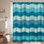 Rideau de douche abstrait avec vagues et mer-44779381