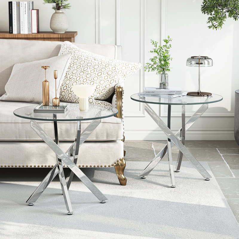 Table de bout Authur, Argent argent
