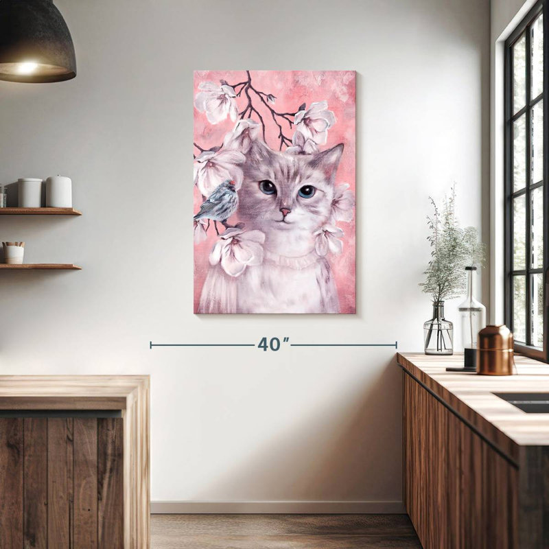 Brampt Pink Cat, 39" H x 26" W