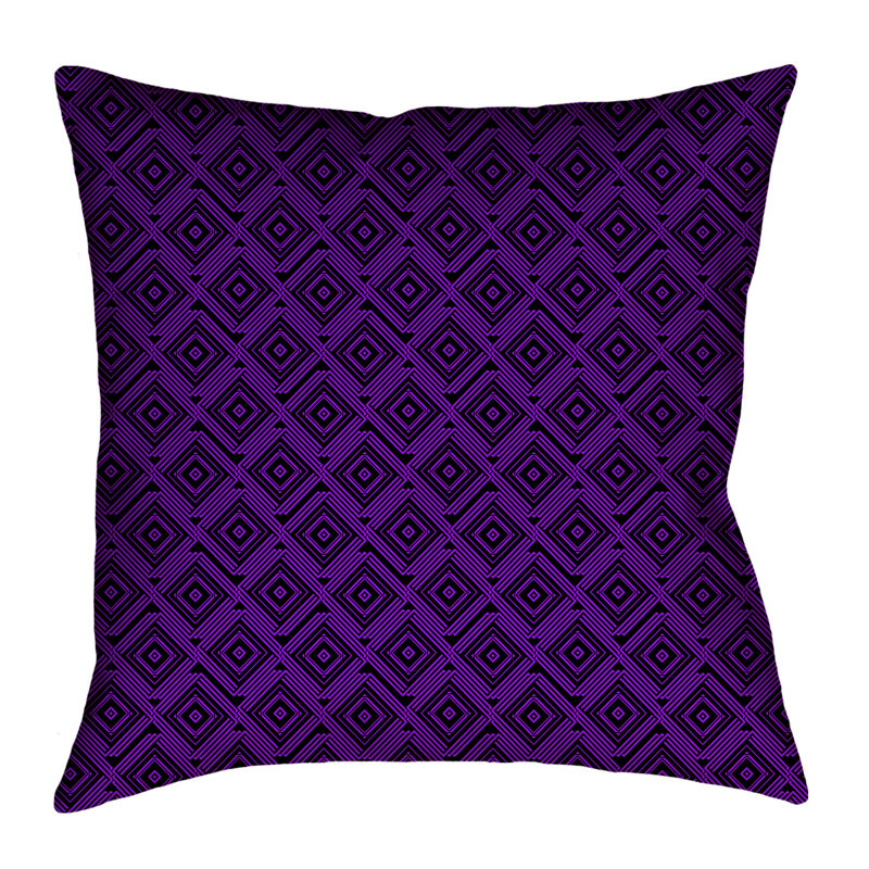 Katelyn Elizabeth Geometric Leather/Suede Reversible Throw Pillow, 20" x 20", Poly Twill, Purple