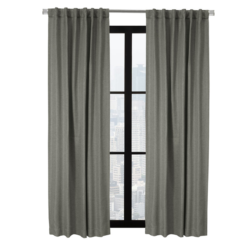 Room Darkening Single Curtain Panel, 52" W x 84" L, Charcoal