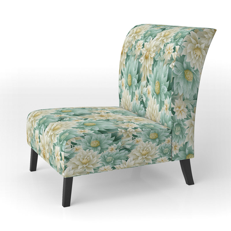 Fauteuil de chambre d'appoint rembourré Bohemian Dream Emerald Dahlia