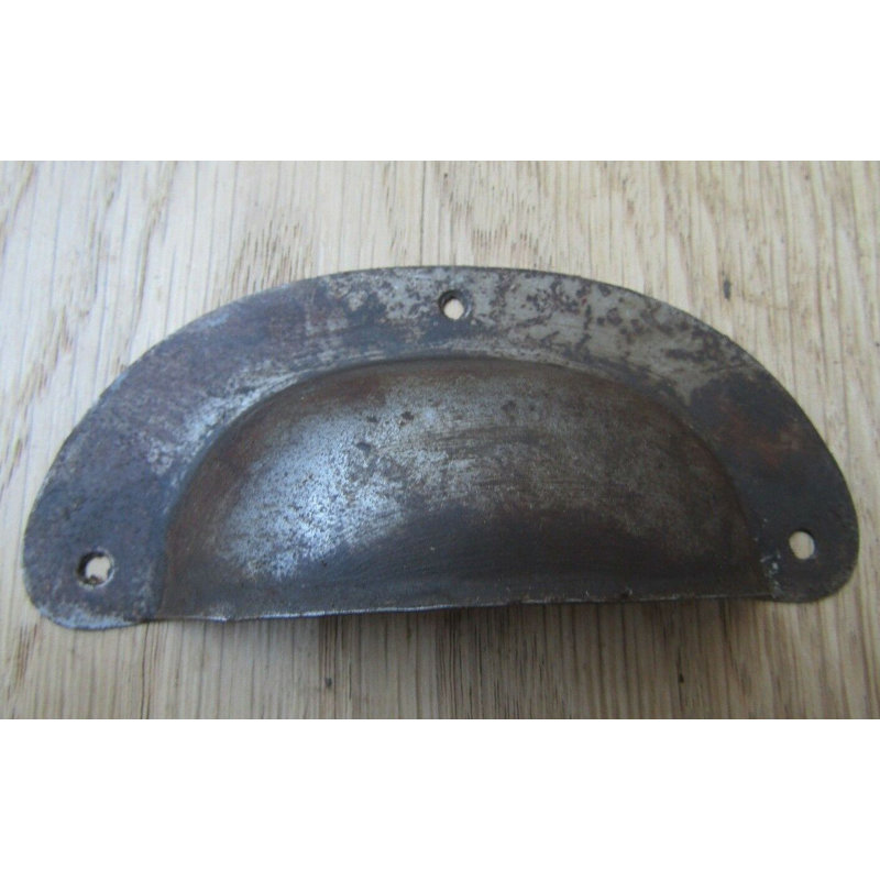 Large Steel Cabinet Cup Handle Antique Iron, Rust