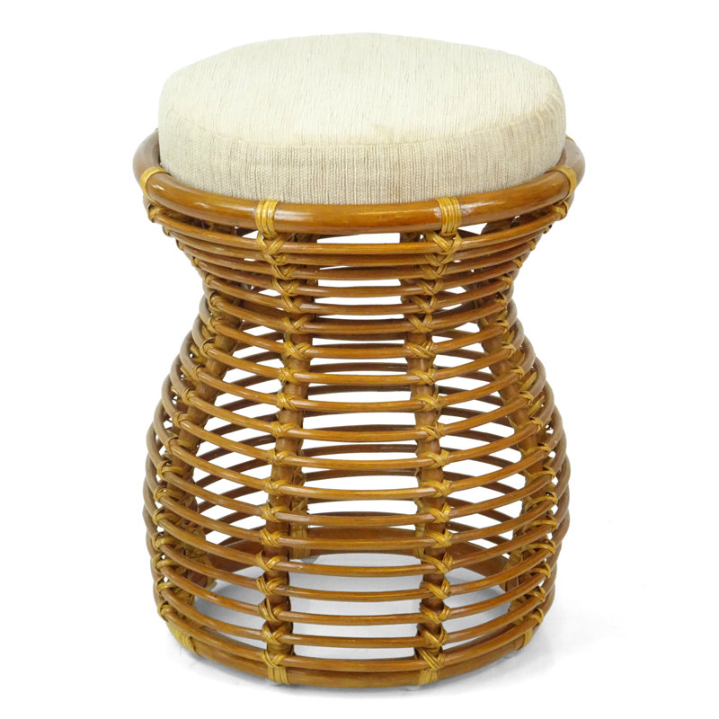 Adero Rattan Accent Stool, Colonial