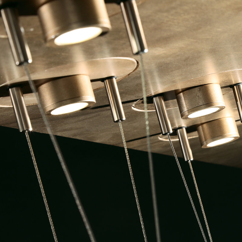Luminaire suspendu linéaire l 43 po Aria, Bronze ombré doux
