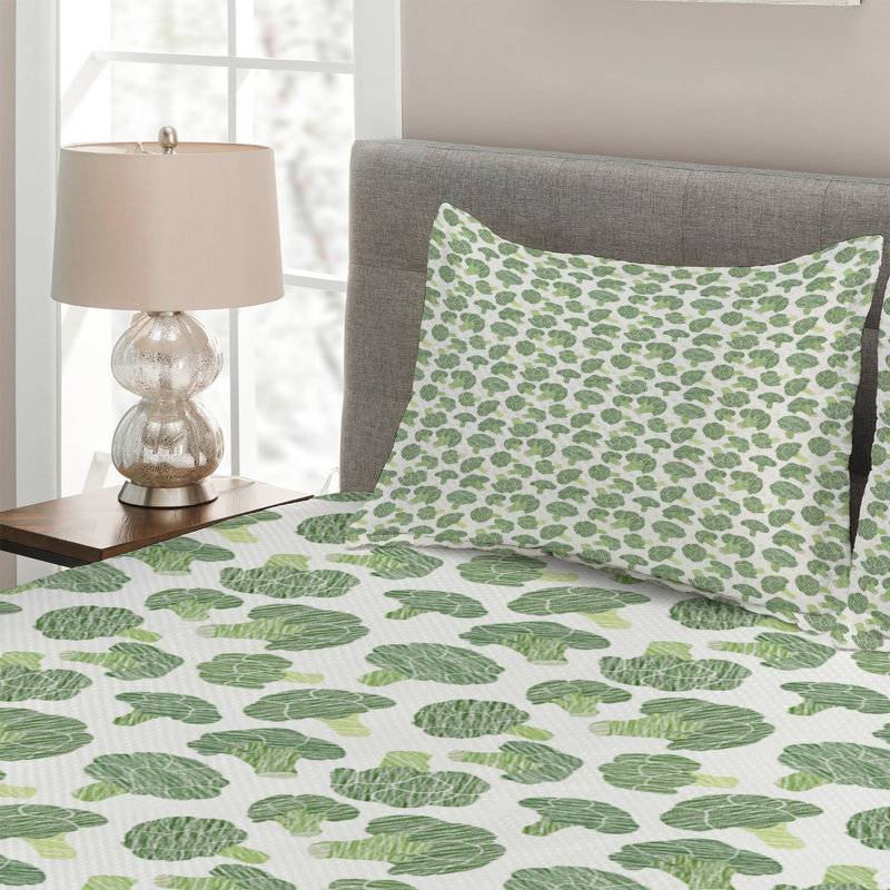 Vegetables Polyester Coverlet, King Bedspread + 2 Shams