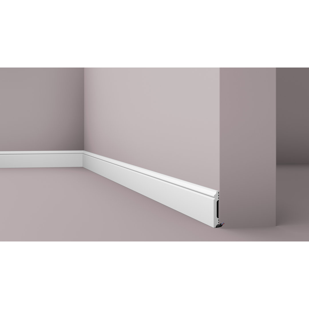 Sammy-Jo Plastic 1.3 cm Thick x 8 cm Wide x 244 cm Length Wall Base in White